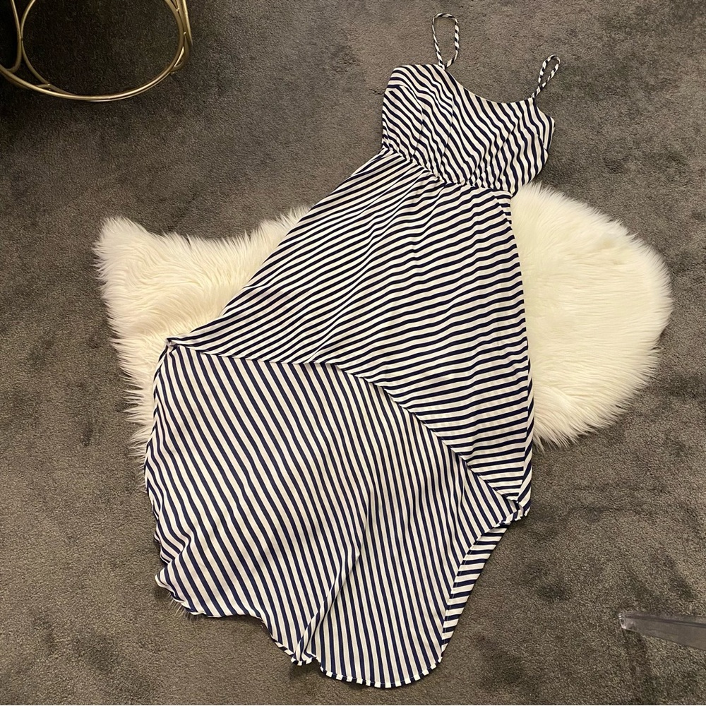 High low striped dress